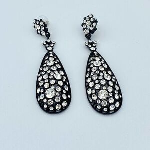 Amrita Singh Austrian Crystal Jet Black Crystal Earrings